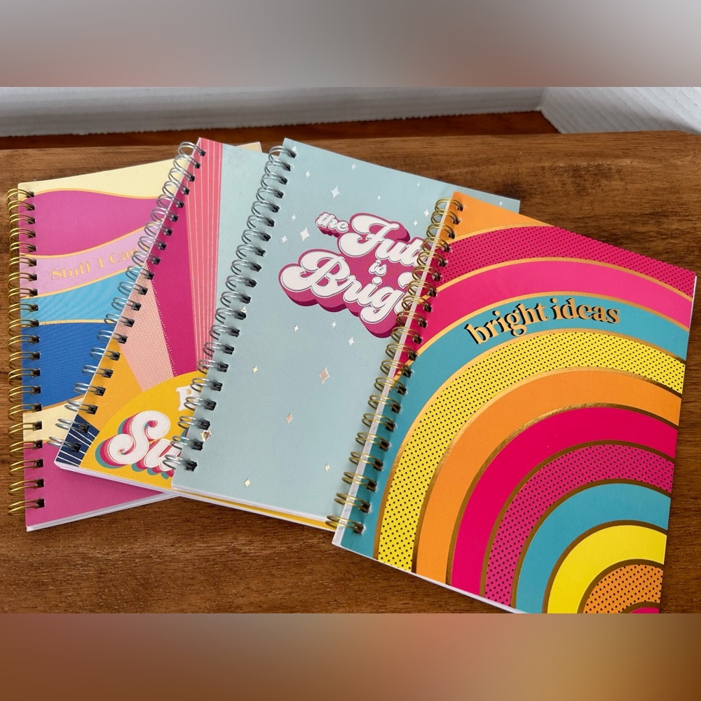 4 Spiral Softbound Motivational Notebooks, NWOT